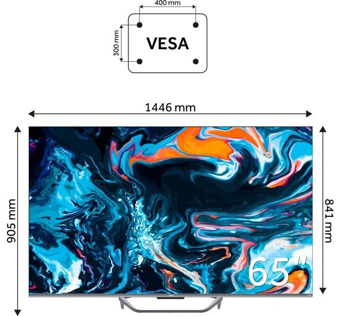 Телевізор 65" HAIER H65Q800UX (QLED, 4K Ultra HD, Google TV, Dolby Vision)