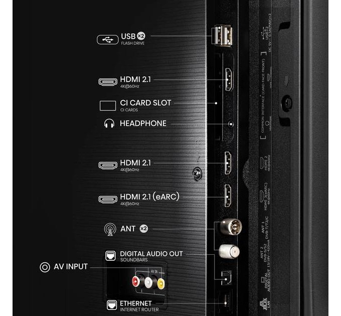 Телевизор 43" Hisense 43E7Q (QLED, 4K Ultra HD, Smart TV, VIDAA, Dolby Vision)