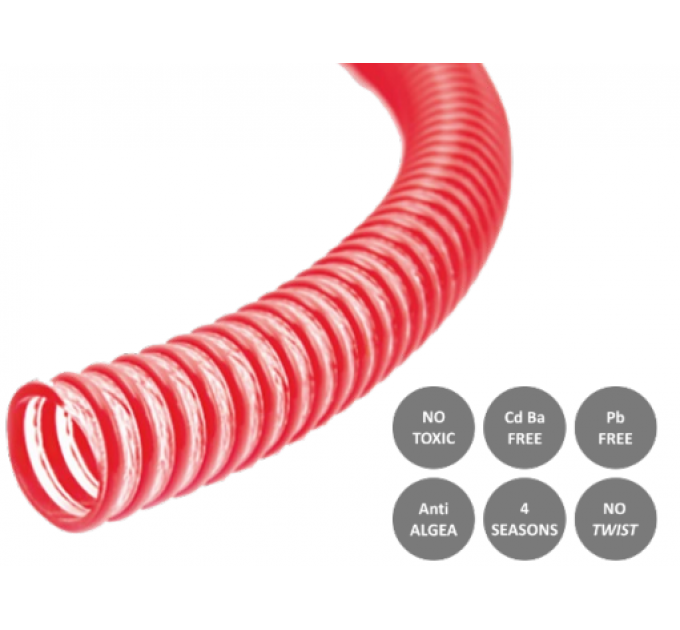 Шланг спіральний гофрований Avci Flex Напірний 2 1/2 (63мм) 25м (червоний)